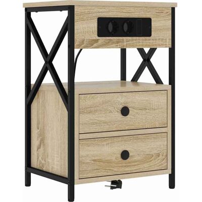 vidaXL Nachtkastje Sonoma Eik 40 x 31 x 60 cm Bewerkt hout vidaXL Nachtkastje Sonoma Eik 40 x 31 x 60 cm Bewerkt hout