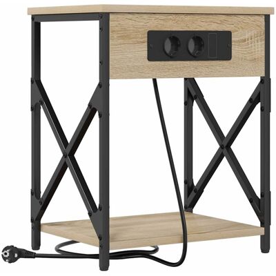 vidaXL Nachtkastje Sonoma Eik 41 x 31 x 51 cm Bewerkt hout vidaXL Nachtkastje Sonoma Eik 41 x 31 x 51 cm Bewerkt hout