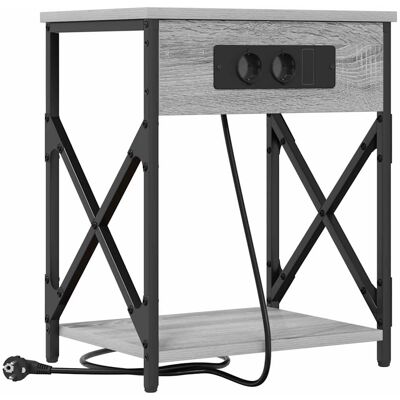 vidaXL Nachtkastje Grijs Sonoma 41 x 31 x 51 cm Bewerkt hout vidaXL Nachtkastje Grijs Sonoma 41 x 31 x 51 cm Bewerkt hout