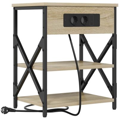 vidaXL Nachtkastje Sonoma Eik 41 x 31 x 51 cm Bewerkt hout vidaXL Nachtkastje Sonoma Eik 41 x 31 x 51 cm Bewerkt hout