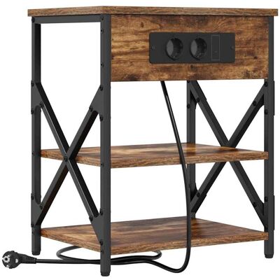 vidaXL Nachtkastje Rook Eiken 41 x 31 x 51 cm Bewerkt hout vidaXL Nachtkastje Rook Eiken 41 x 31 x 51 cm Bewerkt hout