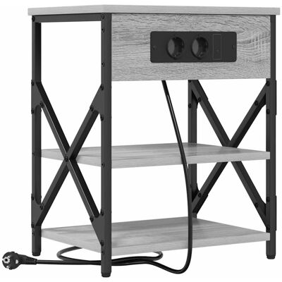 vidaXL Nachtkastje Grijs Sonoma 41 x 31 x 51 cm Bewerkt hout vidaXL Nachtkastje Grijs Sonoma 41 x 31 x 51 cm Bewerkt hout