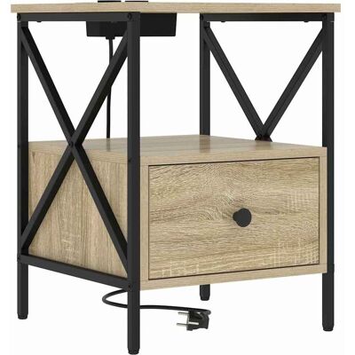 vidaXL Nachtkastje Sonoma Eik 41,5 x 40,5 x 55 cm Bewerkt hout vidaXL Nachtkastje Sonoma Eik 41,5 x 40,5 x 55 cm Bewerkt hout
