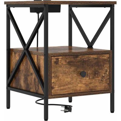 vidaXL Nachtkastje Rook Eiken 41,5 x 40,5 x 55 cm Bewerkt hout vidaXL Nachtkastje Rook Eiken 41,5 x 40,5 x 55 cm Bewerkt hout