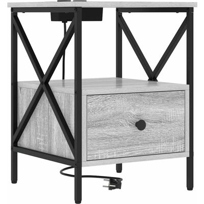 vidaXL Nachtkastje Grijs Sonoma 41,5 x 40,5 x 55 cm Bewerkt hout vidaXL Nachtkastje Grijs Sonoma 41,5 x 40,5 x 55 cm Bewerkt hout