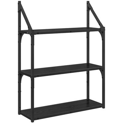 vidaXL Wandplank Muurmontage Zwart Eiken 60 x 21 x 78,5 cm vidaXL Wandplank Muurmontage Zwart Eiken 60 x 21 x 78,5 cm