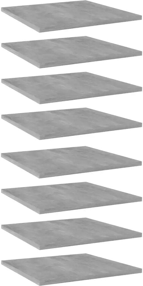 vidaXL Wandschappen 8 st 40x40x1,5 cm spaanplaat betongrijs