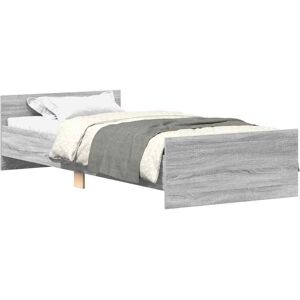 vidaXL Bedframe bewerkt hout grijs sonoma eikenkleurig 90x190 cm vidaXL Bedframe bewerkt hout grijs sonoma eikenkleurig 90x190 cm