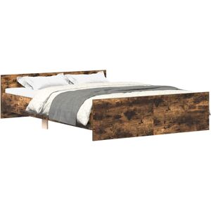 vidaXL Bedframe met hoofd- en voeteneinde gerookt eiken 120x200 cm vidaXL Bedframe met hoofd- en voeteneinde gerookt eiken 120x200 cm
