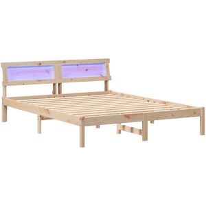 vidaXL Bedframe met hoofdeinde Bruin 140 x 200 cm Massief grenenhout vidaXL Bedframe met hoofdeinde Bruin 140 x 200 cm Massief grenenhout