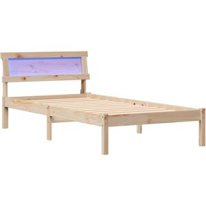 vidaXL Bedframe met hoofdeinde Bruin 75 x 190 cm Massief grenenhout vidaXL Bedframe met hoofdeinde Bruin 75 x 190 cm Massief grenenhout