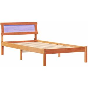 vidaXL Bedframe met hoofdeinde Wasbruin 75 x 190 cm Massief grenenhout vidaXL Bedframe met hoofdeinde Wasbruin 75 x 190 cm Massief grenenhout