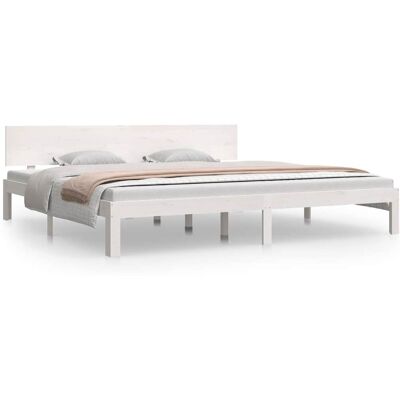 vidaXL Bedframe massief grenenhout wit 200x200 cm vidaXL Bedframe massief grenenhout wit 200x200 cm