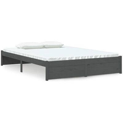 vidaXL Bedframe massief hout grijs 140x200 cm vidaXL Bedframe massief hout grijs 140x200 cm
