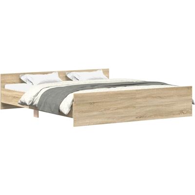 vidaXL Bedframe met hoofd- en voeteneinde sonoma eikenkleur 200x200 cm vidaXL Bedframe met hoofd- en voeteneinde sonoma eikenkleur 200x200 cm