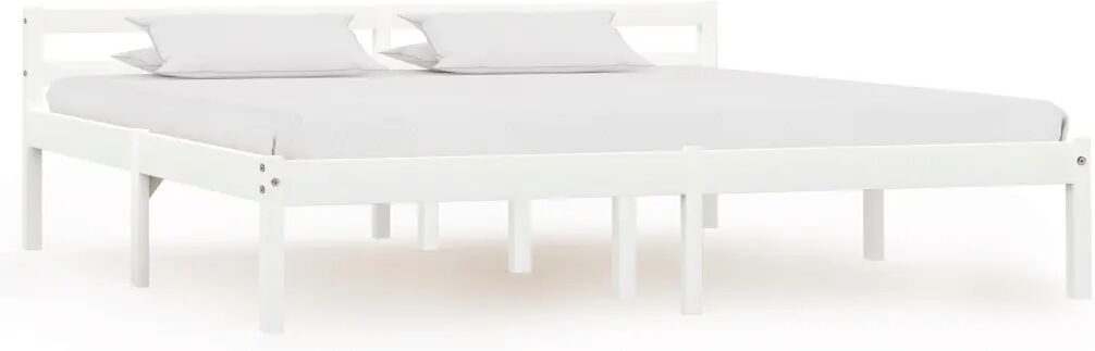 vidaXL Bedframe massief grenenhout wit 180x200 cm