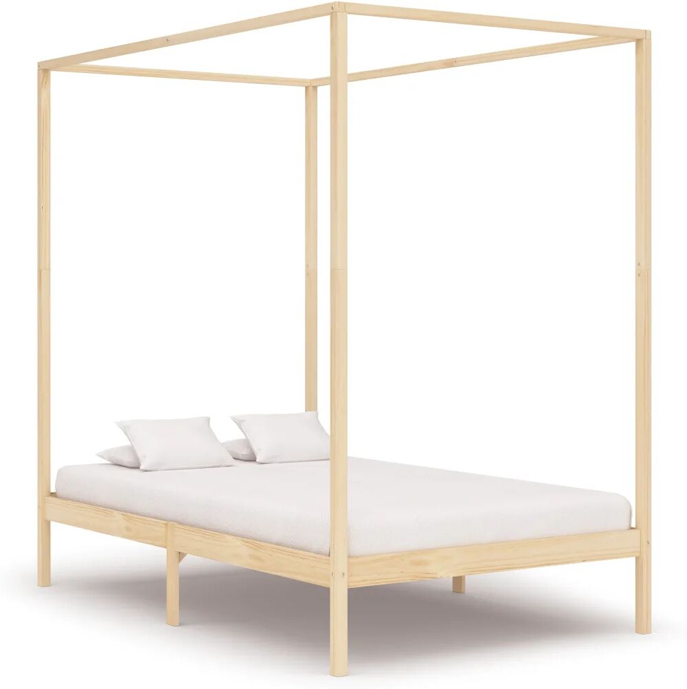 vidaXL Hemelbedframe massief grenenhout 140x200 cm