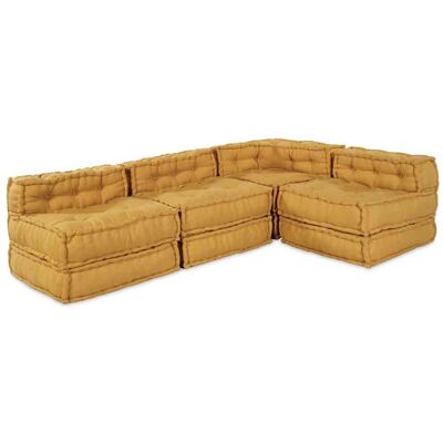 vidaXL Modulebankeenheid 4 pcs Geel Stof vidaXL Modulebankeenheid 4 pcs Geel Stof