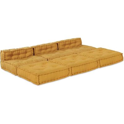 vidaXL Modulebankeenheid 4 pcs Geel Stof vidaXL Modulebankeenheid 4 pcs Geel Stof