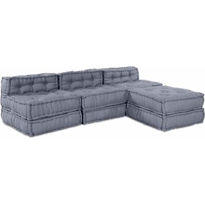 vidaXL Modulebankeenheid 4 pcs Grijs Stof vidaXL Modulebankeenheid 4 pcs Grijs Stof