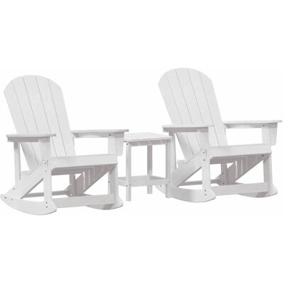 vidaXL Tuin loungeset 3 pcs Wit HDPE vidaXL Tuin loungeset 3 pcs Wit HDPE