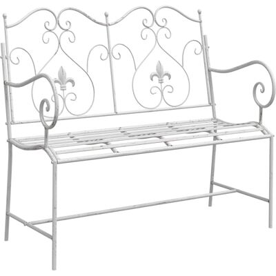 vidaXL Tuinbank Antiek wit 104 x 54 x 93 cm Staal vidaXL Tuinbank Antiek wit 104 x 54 x 93 cm Staal