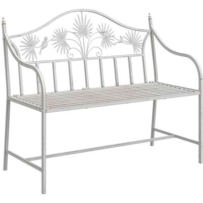 vidaXL Tuinbank Antiek wit 104 x 52,5 x 89 cm Staal vidaXL Tuinbank Antiek wit 104 x 52,5 x 89 cm Staal