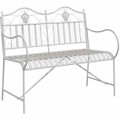 vidaXL Tuinbank Antiek wit 103,5 x 59 x 89 cm Staal vidaXL Tuinbank Antiek wit 103,5 x 59 x 89 cm Staal