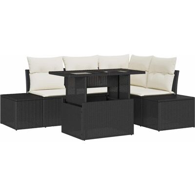 vidaXL Tuinbank Set met kussen met opslag 5 pcs Zwart poly rattan vidaXL Tuinbank Set met kussen met opslag 5 pcs Zwart poly rattan