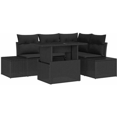 vidaXL Tuinbank Set met kussen met opslag 5 pcs Zwart poly rattan vidaXL Tuinbank Set met kussen met opslag 5 pcs Zwart poly rattan