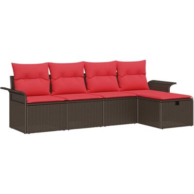 vidaXL Tuinbank Set met kussen met opslag 5 pcs Poly rattan vidaXL Tuinbank Set met kussen met opslag 5 pcs Poly rattan