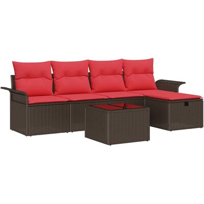 vidaXL Tuinbank Set met kussen met opslag 6 pcs Poly rattan vidaXL Tuinbank Set met kussen met opslag 6 pcs Poly rattan