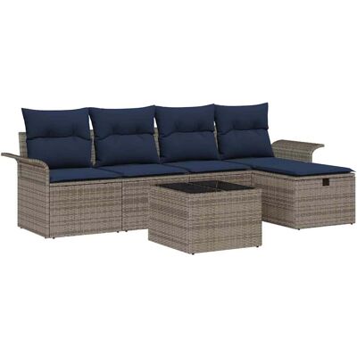 vidaXL Tuinbank Set met kussen met opslag 6 pcs Poly rattan vidaXL Tuinbank Set met kussen met opslag 6 pcs Poly rattan