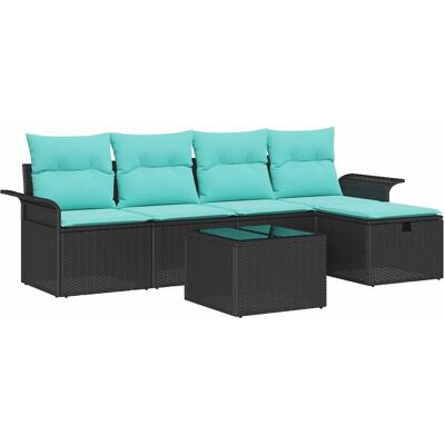 vidaXL Tuinbank Set met kussen met opslag 6 pcs Poly rattan vidaXL Tuinbank Set met kussen met opslag 6 pcs Poly rattan
