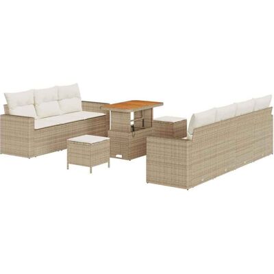 vidaXL Tuinbank Set met kussen met opslag 10 pcs beige en crèmekleurig vidaXL Tuinbank Set met kussen met opslag 10 pcs beige en crèmekleurig