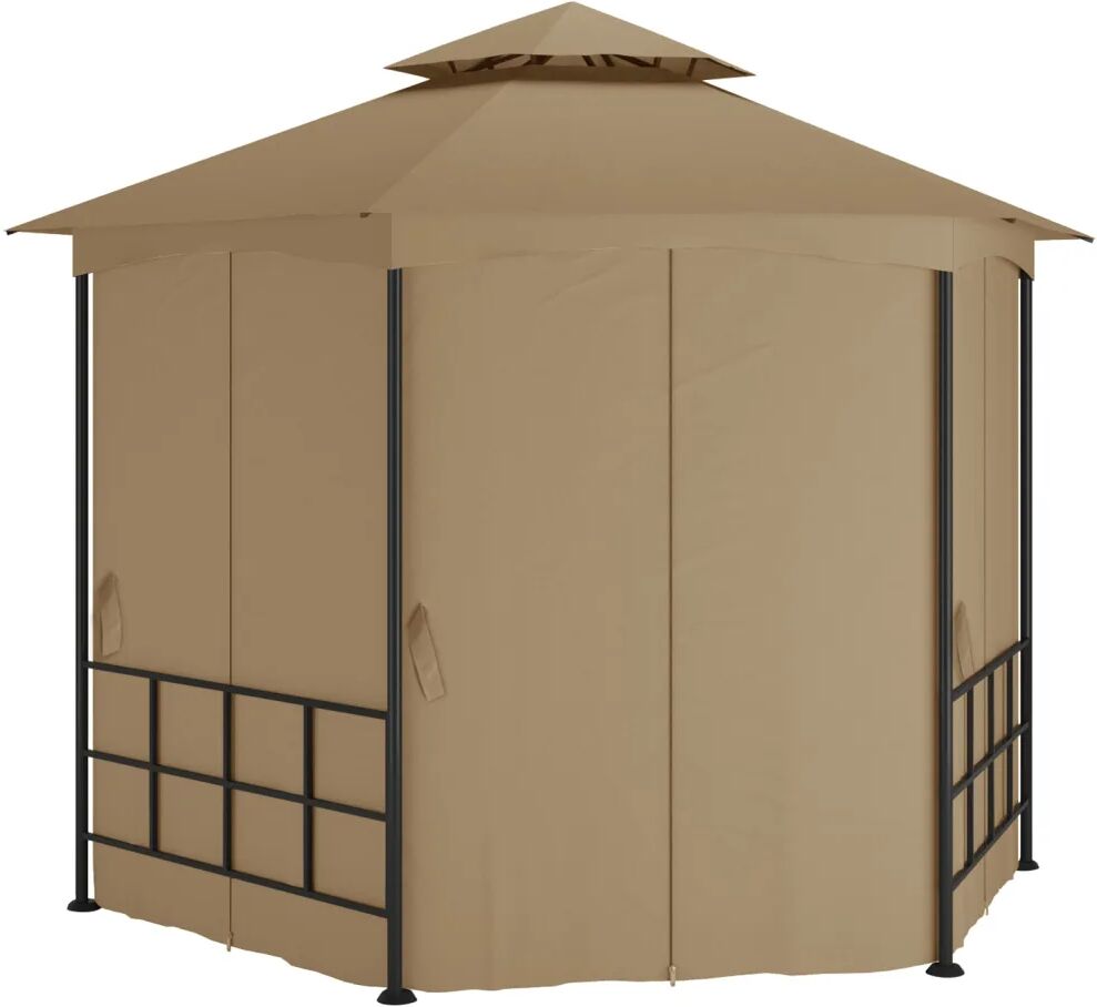 vidaXL Prieel met zijwanden 3,1x2,7 m taupe