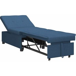 vidaXL Uittrekbare Slaapbank Blauw 194 x 50 x 82 cm Stof vidaXL Uittrekbare Slaapbank Blauw 194 x 50 x 82 cm Stof