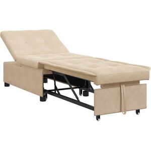 vidaXL Uittrekbare Slaapbank Crème 194 x 67 x 82 cm Microvezel vidaXL Uittrekbare Slaapbank Crème 194 x 67 x 82 cm Microvezel