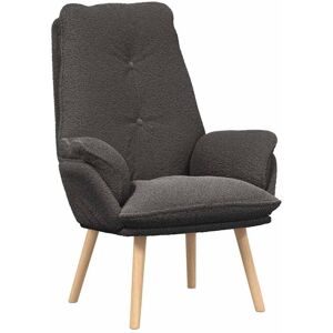 vidaXL Fauteuil Donkergrijs 69 x 74 x 93 cm Sherpa Stof vidaXL Fauteuil Donkergrijs 69 x 74 x 93 cm Sherpa Stof
