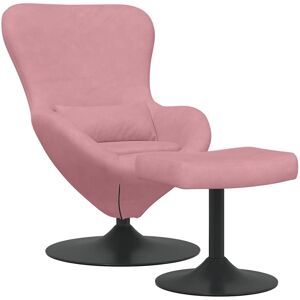 vidaXL Ei Stoel met Voetensteun Roze Fluweel vidaXL Ei Stoel met Voetensteun Roze Fluweel