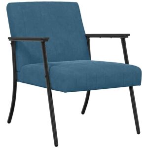 vidaXL Fauteuil Blauw 59 x 75 x 78 cm Fluweel vidaXL Fauteuil Blauw 59 x 75 x 78 cm Fluweel