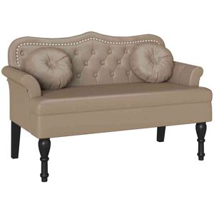 vidaXL Chesterfield Bank Cappuccino 120,5 x 65 x 75 cm Kunstleer vidaXL Chesterfield Bank Cappuccino 120,5 x 65 x 75 cm Kunstleer