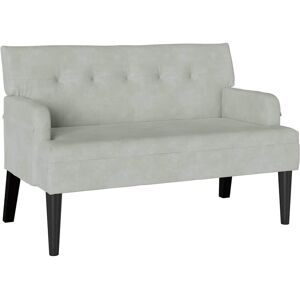 vidaXL Chesterfield Bank Lichtgrijs 112 x 65,5 x 75 cm Fluweel vidaXL Chesterfield Bank Lichtgrijs 112 x 65,5 x 75 cm Fluweel