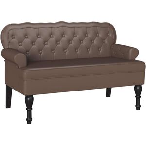vidaXL Chesterfield Bank Bruin 119,5 x 64,5 x 75 cm Kunstleer vidaXL Chesterfield Bank Bruin 119,5 x 64,5 x 75 cm Kunstleer