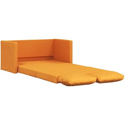 vidaXL Slaapbank vloermodel 2-in-1 112x174x55 cm stof donkergeel vidaXL Slaapbank vloermodel 2-in-1 112x174x55 cm stof donkergeel