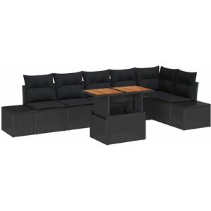 vidaXL Tuin Eettafel Set met kussen 7 pcs Zwart en Bruin vidaXL Tuin Eettafel Set met kussen 7 pcs Zwart en Bruin