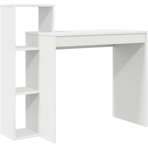 vidaXL Bureau met plank met opslag Wit 100 x 40 x 90 cm Bewerkt hout vidaXL Bureau met plank met opslag Wit 100 x 40 x 90 cm Bewerkt hout