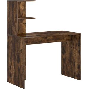 vidaXL Bureau met plank Rook Eiken 102 x 50 x 124 cm Bewerkt hout vidaXL Bureau met plank Rook Eiken 102 x 50 x 124 cm Bewerkt hout