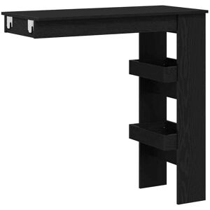 vidaXL Muur Bar Tafel Zwart Eiken 102 x 45 x 103,5 cm Bewerkt hout vidaXL Muur Bar Tafel Zwart Eiken 102 x 45 x 103,5 cm Bewerkt hout