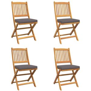 vidaXL Vouwstoel 4 pcs Grijs 49 x 57,5 x 92cm Massief acaciahout vidaXL Vouwstoel 4 pcs Grijs 49 x 57,5 x 92cm Massief acaciahout